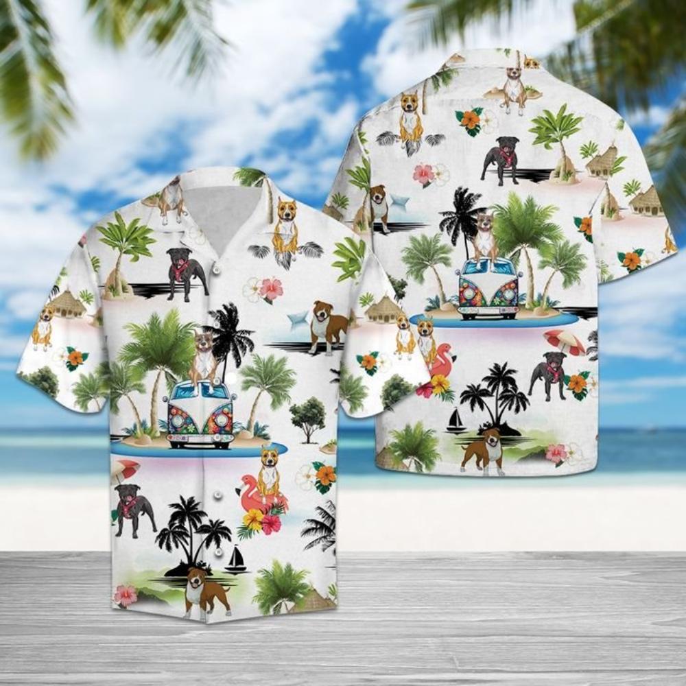 American Staffordshire Terrier Vacation Hawaiian Shirt Summer Button Up.jpg