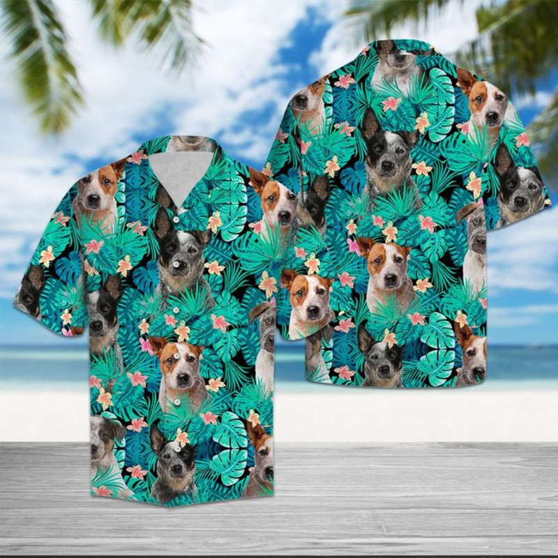 Australian Cattle Dog Tropical Hawaiian Shirt Summer Button Up.jpg