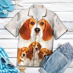 awesome beagle hawaiian shirt summer button up