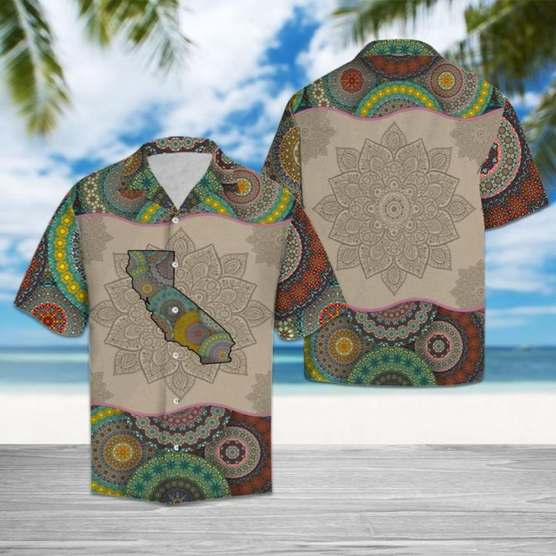 Awesome California Mandala Hawaiian Shirt Summer Button Up.jpg