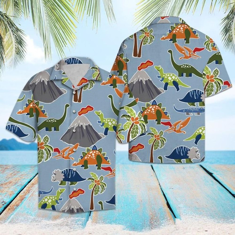 Awesome Dinosaur Hawaiian Shirt Summer Button Up.jpg