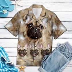 awesome french bulldog hawaiian shirt summer button up