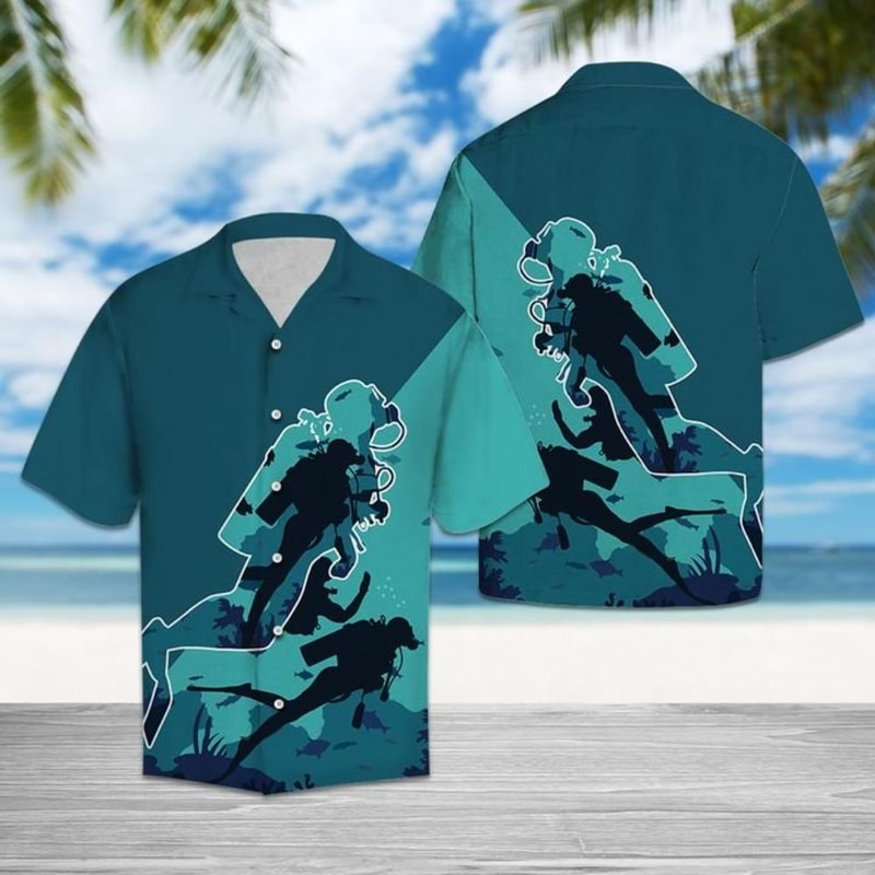 Awesome Scuba Diving Hawaiian Shirt Summer Button Up.jpg