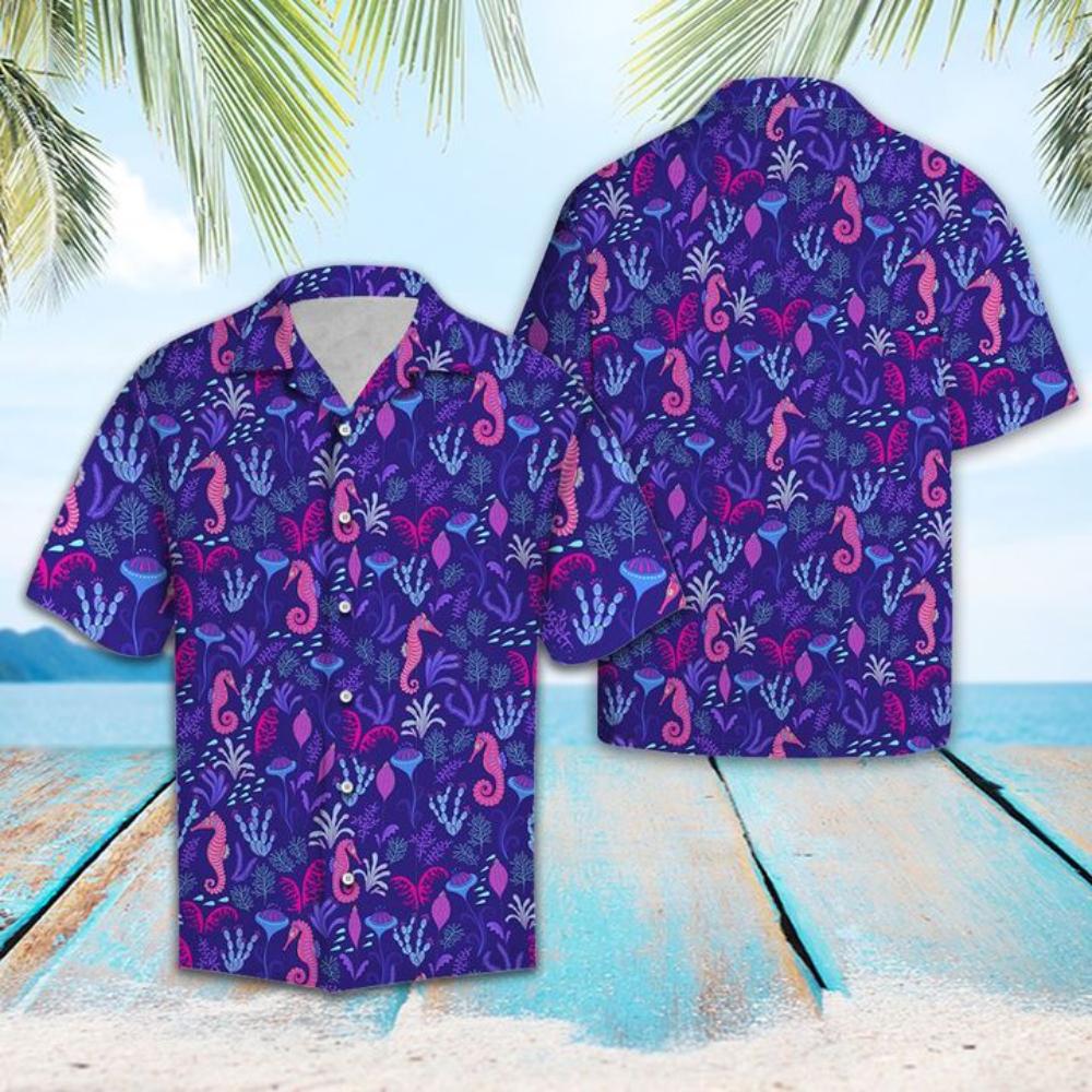 Awesome Seahorse Hawaiian Shirt Summer Button Up.jpg