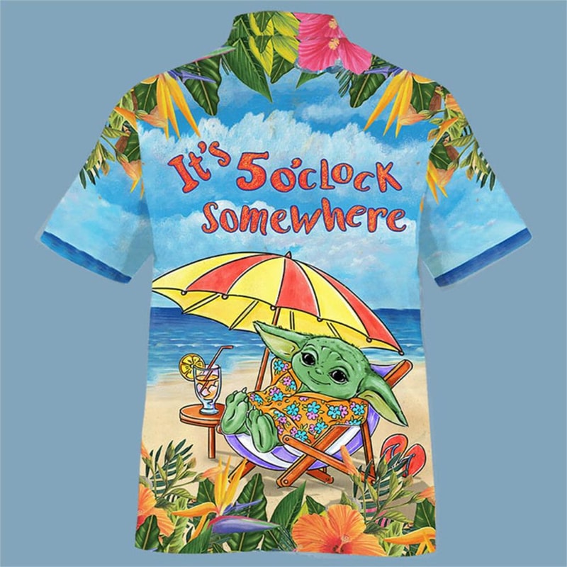 Baby Yoda Its 50 Clock Somewhere Hawaiian Shirt.jpg