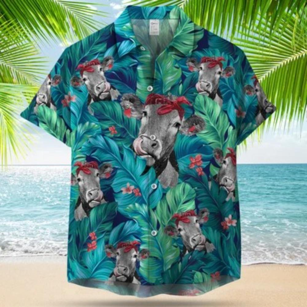 Badana Cow Leafy Hawaiian Shirt.jpg