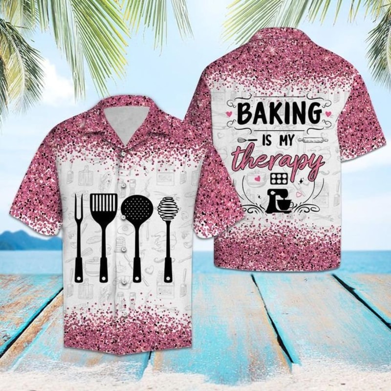 Baking Is My Therapy Hawaiian Shirt Summer Button Up.jpg