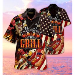 barbecue if you need me i will be at the grill all over printed hawaiian shirt