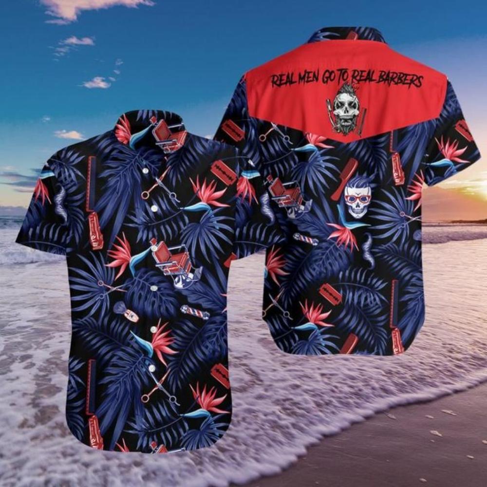 Barber Skull Hawaiian Shirt Summer Button Up.jpg
