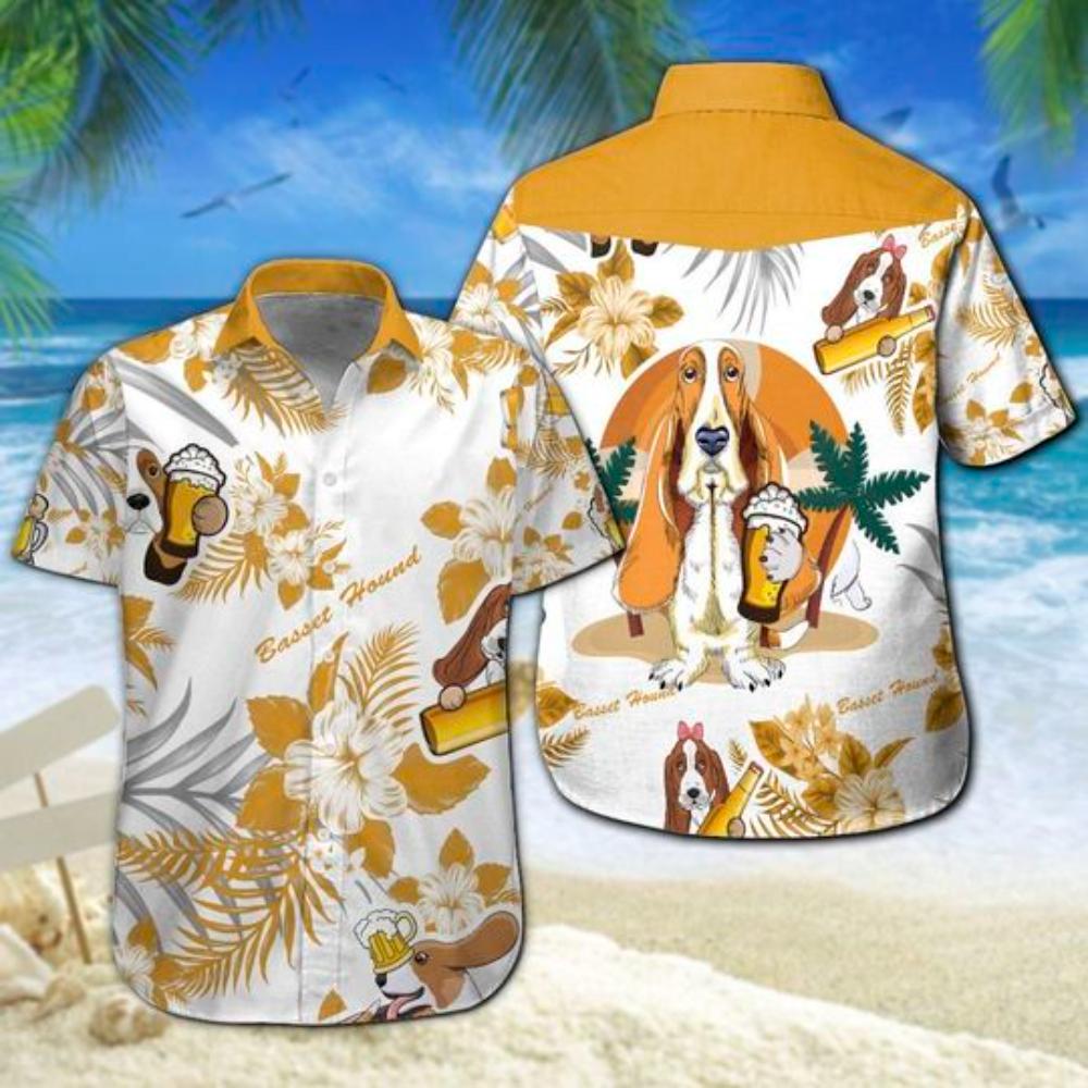 Basset Hound Beer Hawaiian Shirt Summer Button Up.jpg