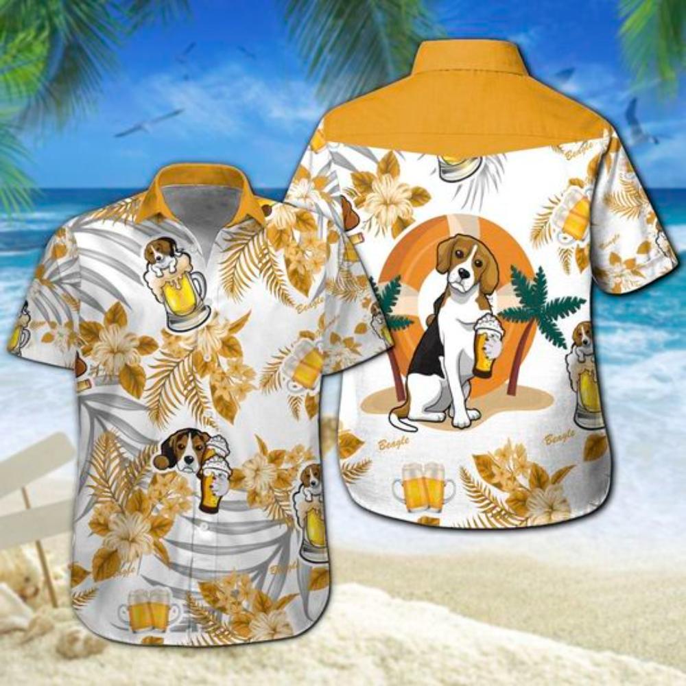 Beagle Beer Hawaiian Shirt Summer Button Up.jpg
