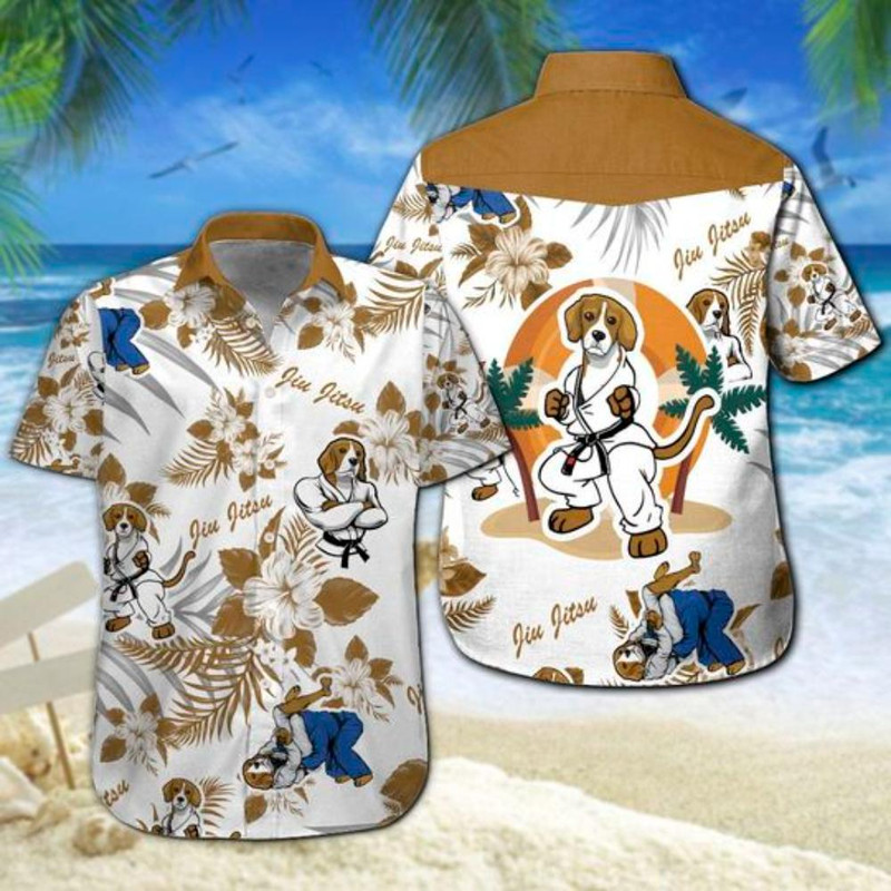 Beagle Jiu Jitsu Hawaiian Shirt Summer Button Up.jpg