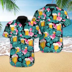 beer tropical hawaiian shirt
