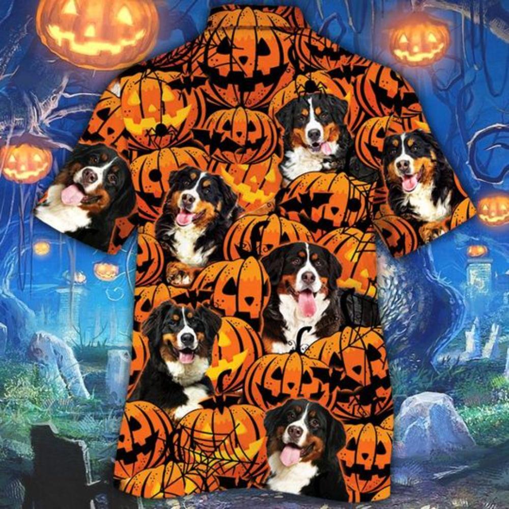 Bernese Mountain Dog Halloween Pumpkin Hawaiian Shirt.jpg
