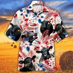 black angus american flag hawaiian shirt