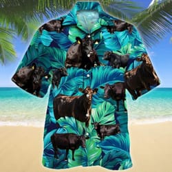 black angus cattle lovers hawaiian shirt