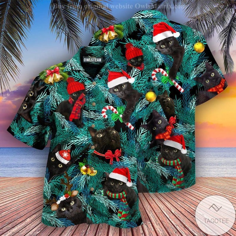 Black Cat Joy Christmas Hawaiian Shirt.jpg
