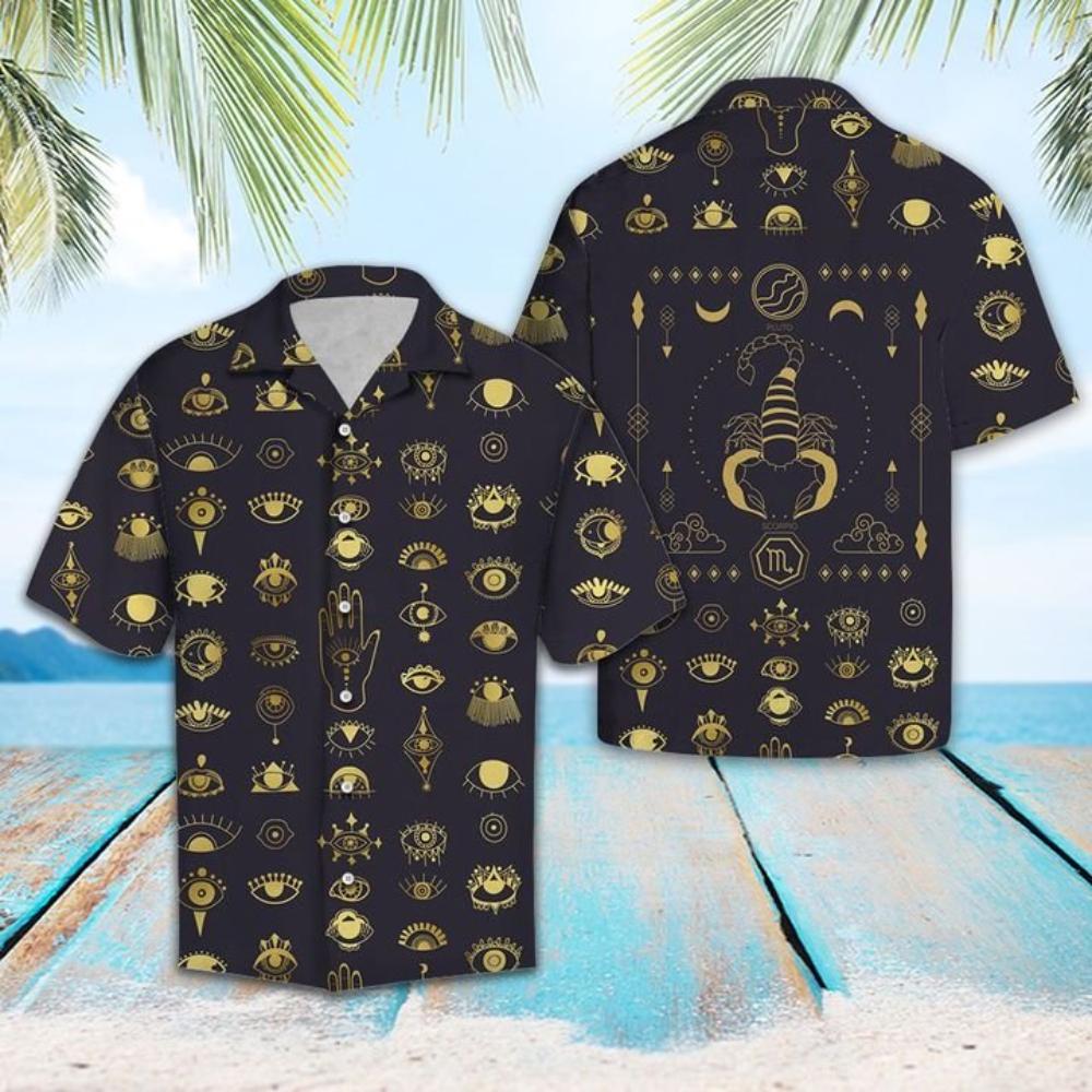 Black Scorpio Hawaiian Shirt Summer Button Up.jpg