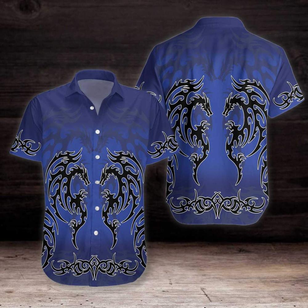 Blue Tribal Dragon Hawaiian Shirt.jpg