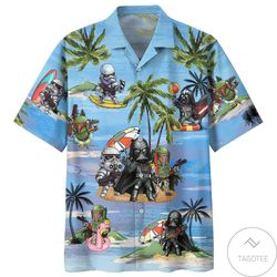 boba fett cartoon summertime hawaiian shirt