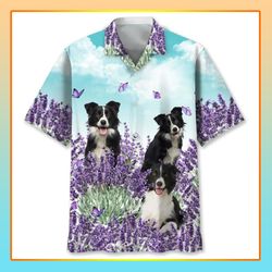 border collie lavender hawaii shirt