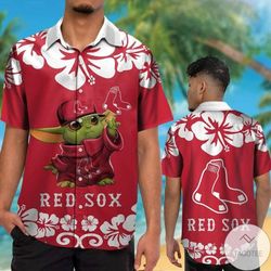 boston red sox baby yoda hawaiian shirt