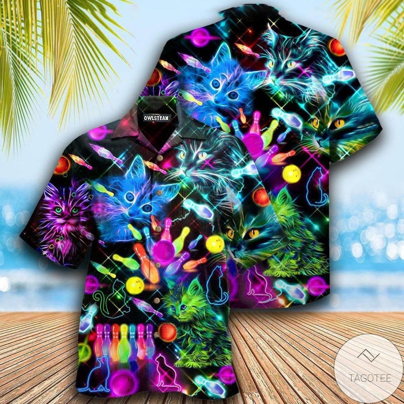 Bowling Rolling With My Homies Cats Hawaiian Shirt.jpg