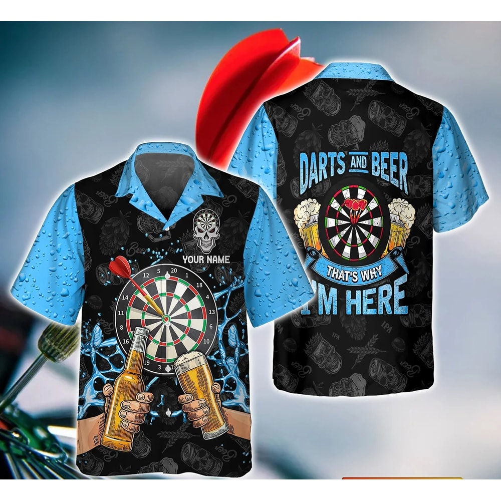 Darts And Beer That's Why I'm Here Trendy Hawaiian Shirt, Darts Trendy Hawaiian Shirt For Men, Women, Darts Team Shirt.jpg