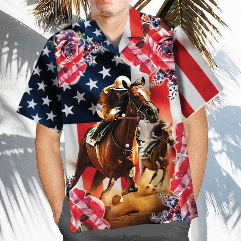 Horse Racing Rose Hawaiian Shirt, Button Down Shirt, KY Downs, Run For The Roses, 3D Hawaiian Aloha Shirt, Hawaii Shirt for Men and Women.jpg