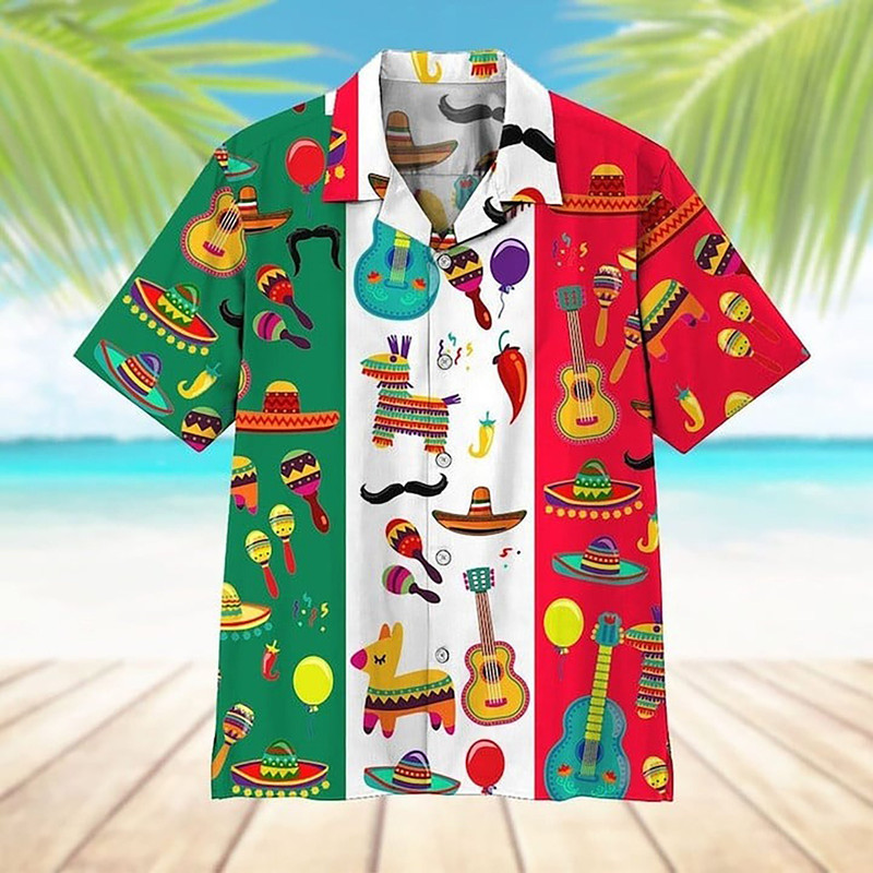 Mexico Cinco De Mayo Style Hawaiian Shirt, Mexican Fiesta Hawaii Shirt, Cactus Sombrero Hawaii Shirt, Spicy Cinco De Mayo Shirt.jpg