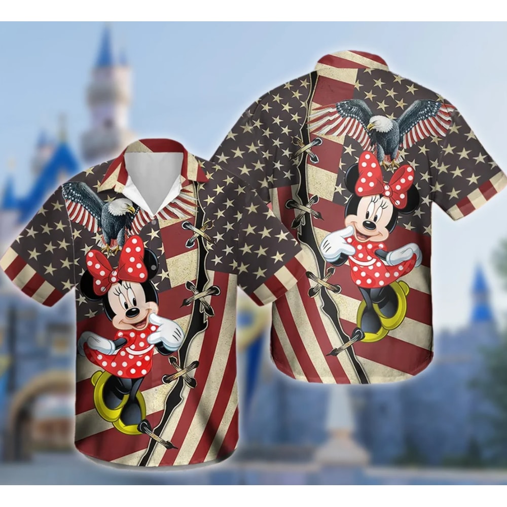 Cute Mouse Cartoon Character 4th July Hawaiian Shirt, Girly Cartoon Mouse Fourth Of July Hawaii Shirt, Baby Girl Mouse All Over Print Shirt.png