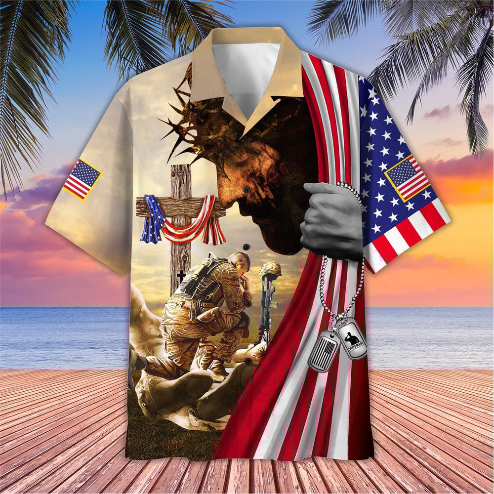 Jesus Veteran Hawaiian Shirt, Soldier Patriotic Aloha Shirt, Summer Hawaii Shirt, Gift For Veteran, Father's Day Gift, Vet Memorial Day.jpg