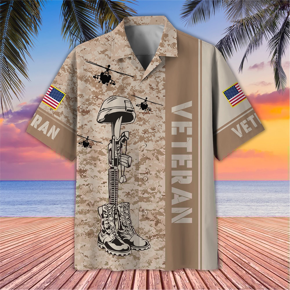 Men Veteran Hawaiian Shirt, Soldier Patriotic Aloha Shirt, Tropical Summer Men Hawaiian Shirt, Gift For Veteran, Veteran Camo Shirt.jpg