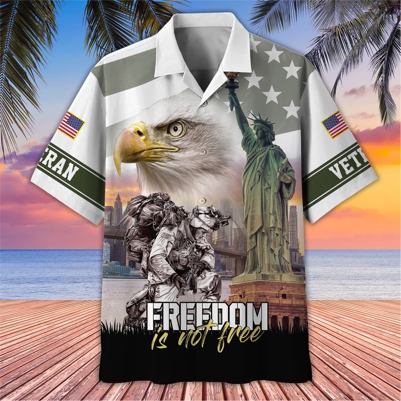 Statue of Liberty Hawaiian Shirt, Veteran Hawaiian Beach Shirt, Independence Day Shirt, Gift For Veteran, Patriot Gift Ideas.jpg