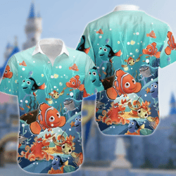 finding nemo tropical shirt, nemo dory clownfish lover summer beach shorts, finding nemo summer, 3d summer shirt