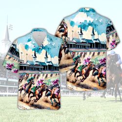 2024 kentucky derby tropical shirt, horse racing summer shirt, ky churchill downs, run for the roses, talk derby
