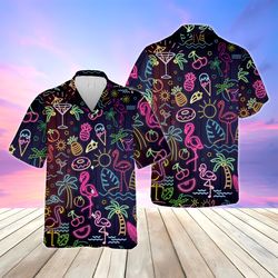 neon party tropical shirt, beach party 90s vibes summer shirt, summer vacation aloha, neon lover gift shirt