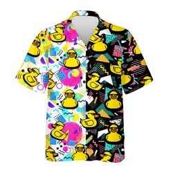 retro duck tropical shirts for men women, aloha summer beach duck shirt summer tropical, rubber duck tropical