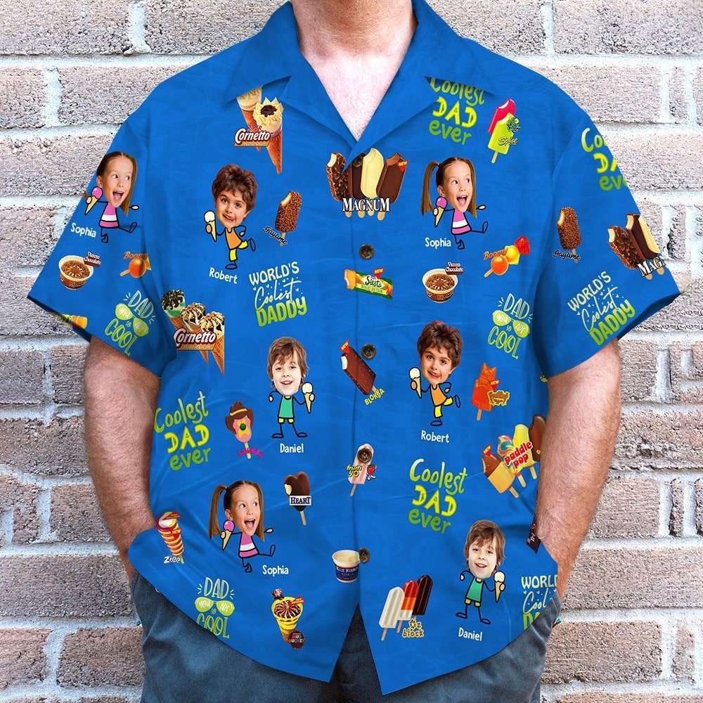 Custom Photo Gifts For Dad Hawaii Shirt, Coolest Dad ever Hawaiian Shirt, World's Coolest Daddy shirt, gift for dad, gift for father day.jpg