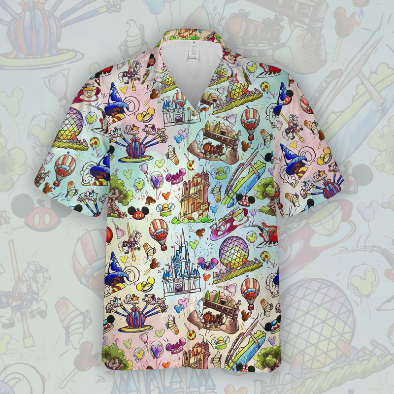 Disney Parks Food Custom Hawaii Shirt Summer Hawaiian Shirt For Women Men Disney World Button Up Shirts.jpg