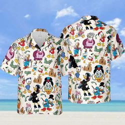donald huey dewey ducktales tropical shirt, cartoon characters tropical shirt and shorts set, shirt for summer vacation