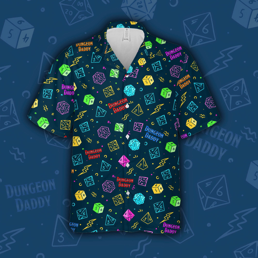 Dungeon Daddy Hawaiian Shirt, DnD Shirt, Dice Shirt, Dungeons and dragons, Dungeon and dragon gift, DM gift, DnD Father Day Gifts.jpg