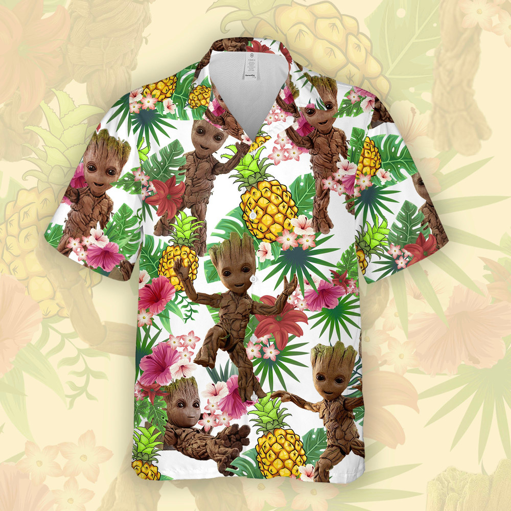 I Am Groot Tropical Hawaiian Shirt, Baby Groot Shirt, Avenger Groot Shirt, The Groot Gifts Summer.jpg
