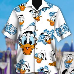 duck summer beach shirt, duck movie button up shirt holiday, duck tropical shirt, funny shirt gift, cartoon 3d shirt