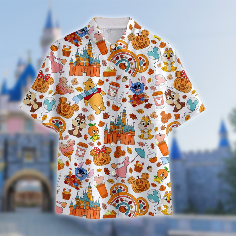 Fall Symbols Hawaiian Shirt, Orange Bird Hawaiian Shirt, Stitch All Over Print Button Up, Pooh Bear Summer Tee, Gift For Men Women.jpg