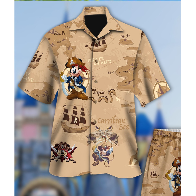 Mouse Pirate Hawaii Shirt, Mouse Pirate Button Up Shirt Holiday, Mouse Hawaiian Shirt, Funny Shirt Gift, Cartoon 3D All Over Print Shirt.jpg