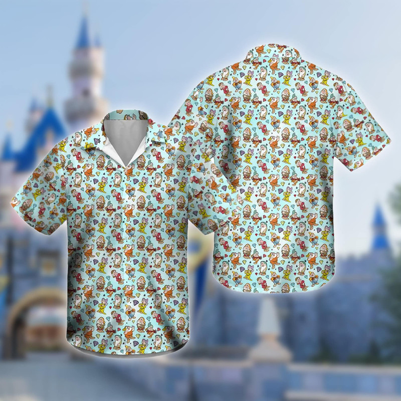 Seven Dwarfs Movie Hawaiian Shirt, Funny Dwarfs Summer Vacation Shirt, Dwarfs Character Button Down Short Sleeve Shirt, Dwarfs Beach Shirt.jpg