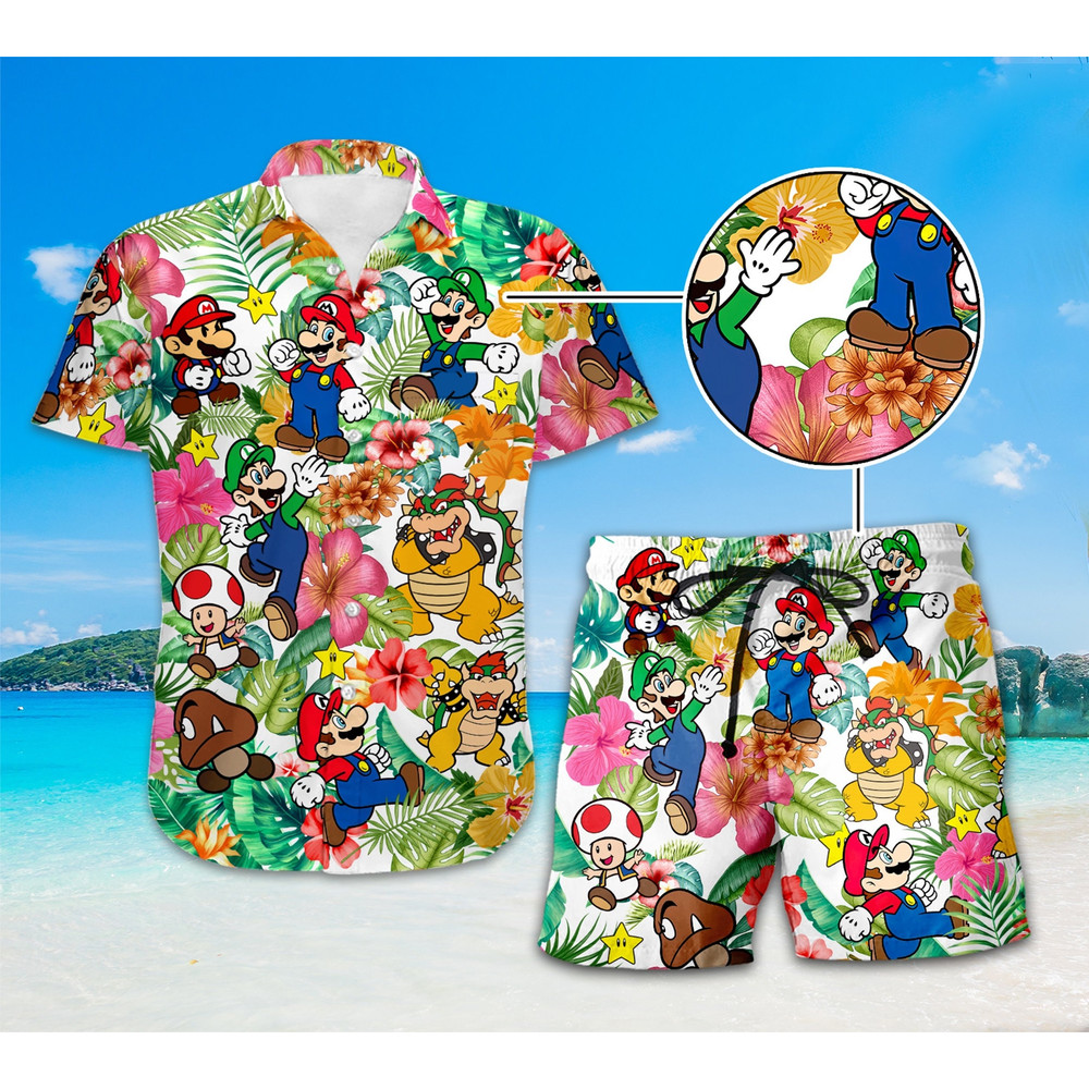 Super Mario Hawaii Shirt, Mario and Luigi Tropical Hawaiian Shirt, Mario Bros Summer Hawaiian Shirt, Hawaii Shirt for Men Women Kids.jpg