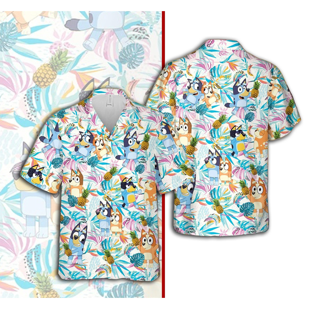 Blue Hawaiian Shirt, Cartoon Hawaiian Shirt Summer, Blue Hawaiian Beach Shirt, Best Summer Gift 2024 For Cartoon Fan.jpg