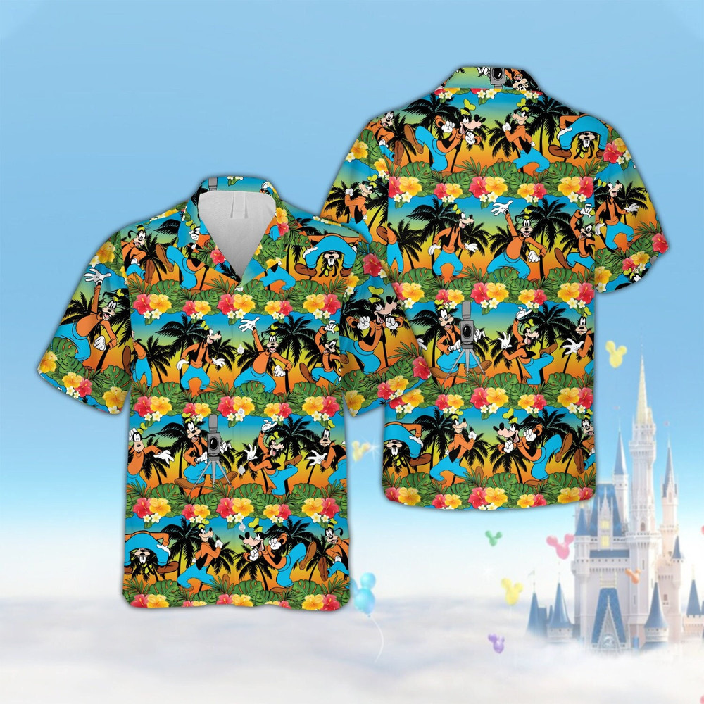 Funny Disneyy Goofy Hawaiian Shirt, Aloha Summer Party Mickey And Friends Button Down Shirt, Tropical Summer Magical Kingdom Vacation Shirt.jpg
